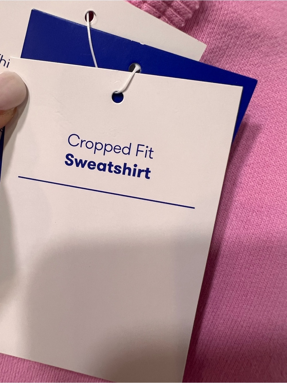 JoyLab Pink Cropped Sweatshirt with Heart Sleeve Detail - Picture 5 of 5